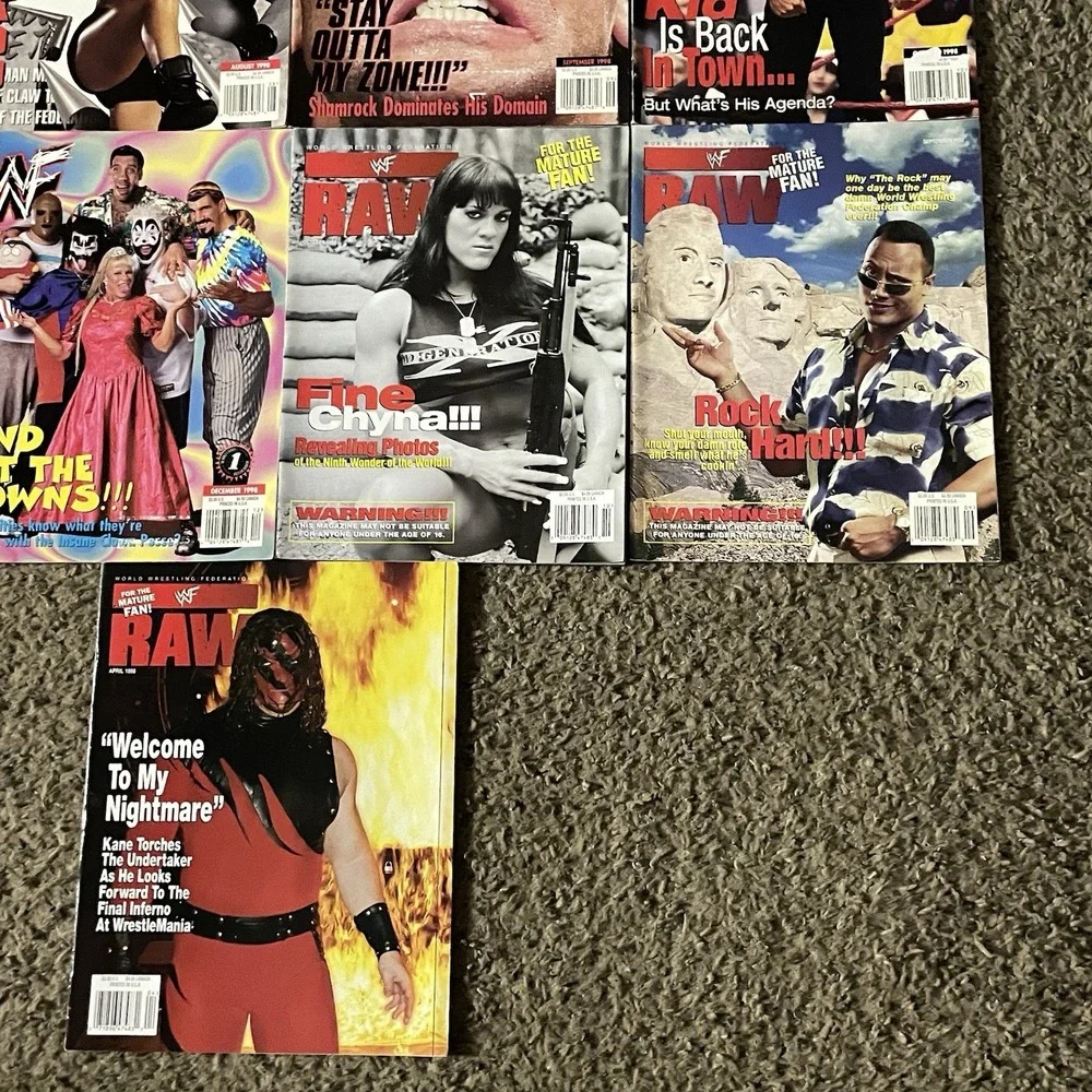 Vintage 1998 WWF Magazine Lot 13 Stone Cold Undertaker Kane Chyna The Rock RAW